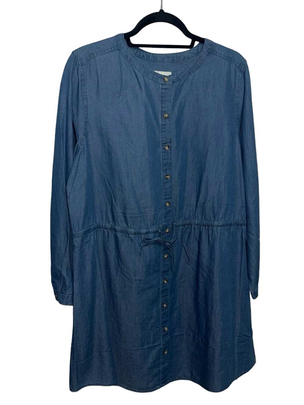 C & C California Denim Blue Chambray Dress Cotton/Lyocell Blend  L NWT